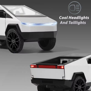 Modelo <span class=keywords><strong>de</strong></span> Camioneta Cybertruck RV <span class=keywords><strong>de</strong></span> Aleación EPT con Remolque y ATV, Camioneta Pickup a Escala 1:32 con Luz, Sonido y Función <span class=keywords><strong>de</strong></span> Retroceso - Product Image 4