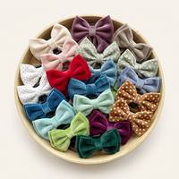 Nœud Papillon de Luxe Fait Main en Velours pour Chien, Décoration Marine, Doux et Moelleux, Double Couche, pour Chiens, Chats, Chiots - Prix d'Usine en Gros