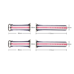 Pintado estampado rayas de banda de reloj de cuero genuino para <span class=keywords><strong>Apple</strong></span> <span class=keywords><strong>Watch</strong></span> Serie 6 5 para iWatch <span class=keywords><strong>38mm</strong></span> 40mm <span class=keywords><strong>pulsera</strong></span> correa - Product Image 4