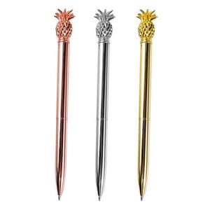 Hot Selling 3D Pineapple Top Twist Metal Ballpoint <b>Pen</b> Rose Gold Gold <b>Silver</b> Luxury Decorative Gift Wedding Souvenir - Product Image 1