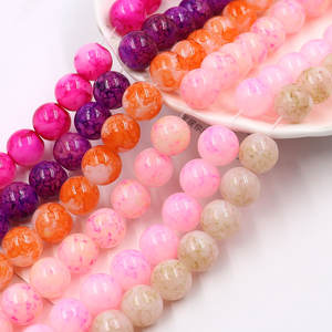 В наличии для продажи 10 мм Разноцветные Круглые Стеклянные Бусины с цветами и бусинами очаровательного природного ландшафта разных стилях для изготовления ювелирных изделий - Product Image 3