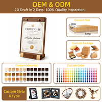 Support de table en acrylique et bois massif pour cartes, menus, cadres photo, certificats et médailles d'honneur, pour l'exportation