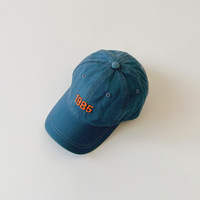 2022 MTBB gorra de béisbol atlética de estilo coreano de moda para niños Retro negro Denim carta algodón lavado Gorras para bebés