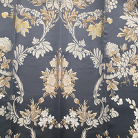 Tissu Brocart Jacquard de Luxe Teint en Fil, Poids Moyen, pour Décoration Intérieure - Mélange Coton Viscose Polyester Résistant au Rétrécissement