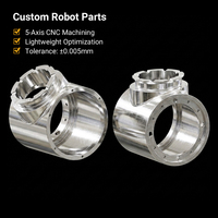 Carcasa de Articulación de Robot Humanoide y Piezas Estructurales de Brazo de Acero Inoxidable/Aleación de Aluminio de Alta Precisión, Mecanizado CNC de 5 Ejes Personalizado