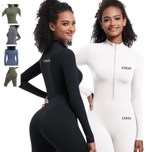 Combinaison une pièce sans manches à col en U ajourée pour femme, coupe ample, jambes longues, sexy, pour l'été et le fitness - Product Image 1