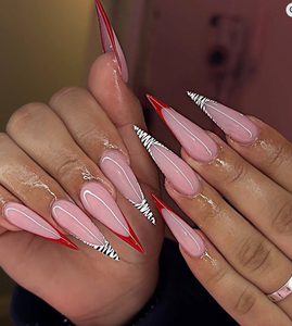 <span class=keywords><strong>Uñas</strong></span> Acrílicas Stiletto 3D Daisy OEM, <span class=keywords><strong>Uñas</strong></span> Postizas Adhesivas para Boda - Product Image 2