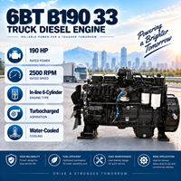 Moteur diesel de camion SCDC Cums 6BT Série B190-33 turbocompressé 6 cylindres, démarrage électrique, pour applications de flotte de livraison de camions