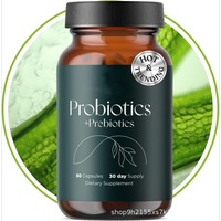 Capsules de probiotiques Lactobacillus Acidophilus pour adultes - Amélioration de la densité osseuse - 60 capsules par flacon - Article le plus vendu