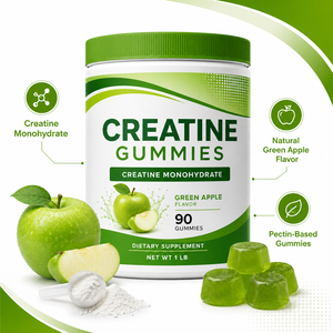Private Label Adult <b>Creatine</b> <b>Monohydrate</b> Green Apple Micronized Gummy Candy Electrolyte Halal Certified Immunity Support Energy - Product Image 3
