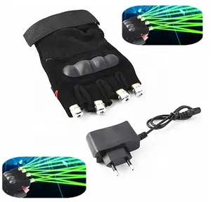 TOP High Quality Powerful Rgb Led Rechargeable Dancing Stage Dj Laser Gloves Club Lighting Show Bars battery 4head Red BlueGreen