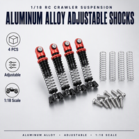 Amortisseurs réglables en alliage d'aluminium, ensemble de 4 pièces pour voiture modèle RC Crawler 1/18, pièces de rechange améliorées, accessoires