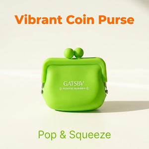 Porte-monnaie en silicone souple imperméable avec fermeture à pression métallique, mini sac à monnaie, logo personnalisé, portefeuille en silicone - Product Image 1