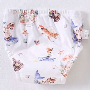 ベビー用防水おむつおしっこショーツ下着再利用可能ソフト吸収性モスリンコットン幼児用トイレトレーニングパンツ男の子用女の子 - Product Image 5