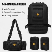 Sac à dos de voyage tactique avec port USB, antivol, grande capacité, sac de randonnée pour hommes