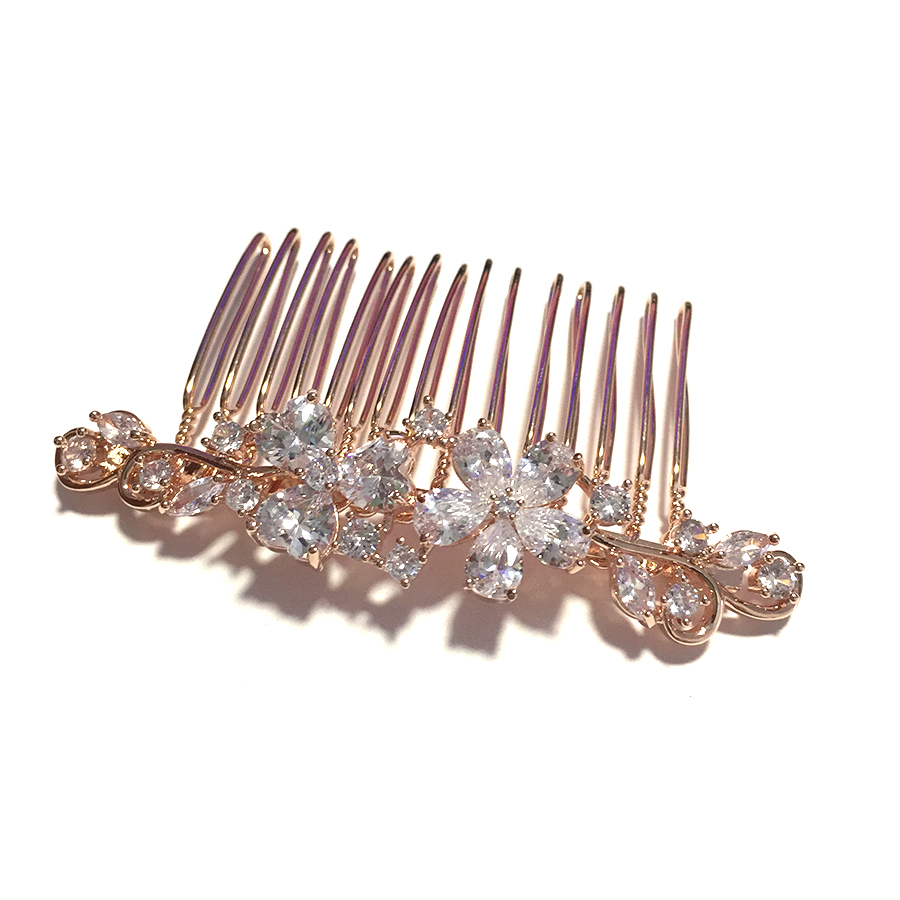 Гребень для невесты ES80 с фианитами, блестящие аксессуары для волос из циркония, свадебный головной убор