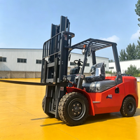 Chariot élévateur diesel JG Heavy Duty 5 tonnes avec mât de levage triplex à 3 étages de 4500 mm, chariot élévateur diesel 5 tonnes avec pneus pneumatiques