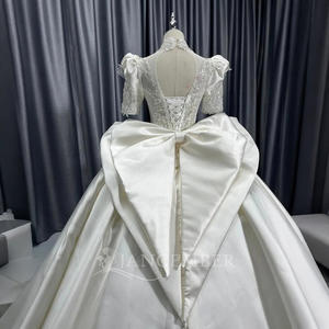 Robe de mariée élégante, robe de mariée ornée de fleurs, Vestidos De Novias, robe de soirée en dentelle à sequins et perles, Nigéria Lscm03 Jancember - Product Image 4