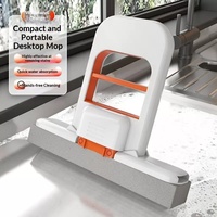 Mini serpillière multifonctionnelle en éponge absorbante avec manche télescopique pour usage domestique, conception sans lavage, taux de déshydratation élevé