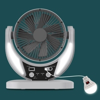 Ventilateur solaire de 6 pouces AC/DC rechargeable, mini ventilateur de table, camping en plein air, urgence avec ports USB LED, ventilateurs de refroidissement pour la maison et le bureau