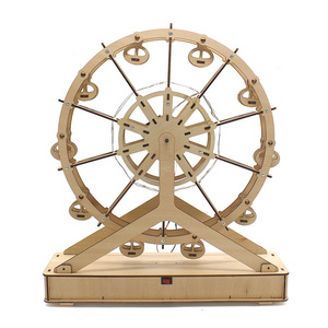 Rueda de la fortuna de madera M2, kit de ciencia DIY, modelo educativo para niños, juguete de aprendizaje STEM, forma geométrica, ensamblaje manual - Product Image 1