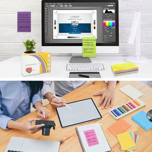 8 Pack of 360 Sheets 4x6 Inch Self-Adhesive Sticky Notes Bright Simple Colors Square <b>Memo</b> <b>Pads</b> for Office Home School & Meeting - Product Image 6