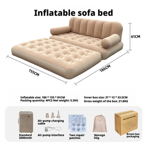 <span class=keywords><strong>Divano</strong></span> Gonfiabile Comodo in PVC 2 in 1, <span class=keywords><strong>Letto</strong></span> Gonfiabile per Piscina, Campeggio all'Aperto, <span class=keywords><strong>Divano</strong></span> <span class=keywords><strong>Letto</strong></span> Elettrico Portatile per Coppie - Product Image 6