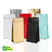 Sachets de café en gros en stock – Sachets Doypack à fermeture éclair, fond plat, scellés sur 8 côtés, en aluminium, pour thé, snacks et aliments