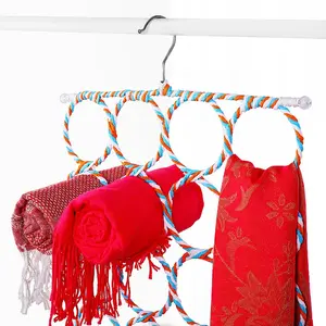 28 Кольцо Круглый шарф из пластичной бумаги ротанга дисплей вешалка складной 28 отверстий ремень полотенца шарф вешалки и стеллажи для выставки товаров