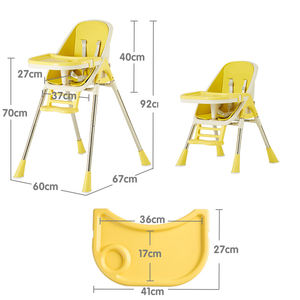 Asiento de alimentación portátil para niños, <span class=keywords><strong>silla</strong></span> alta plegable de plástico multifunción ajustable, superventas - Product Image 3