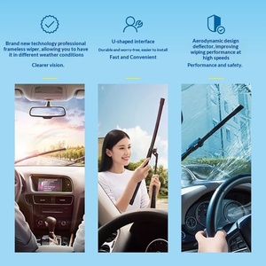 Pour <span class=keywords><strong>Bosch</strong></span> Nouvelle lame d'<span class=keywords><strong>essuie</strong></span>-<span class=keywords><strong>glace</strong></span> sans armature Wind Wing avec bande adhésive et interface en U, compatible OLIVER, vente en gros à l'unité - Product Image 3