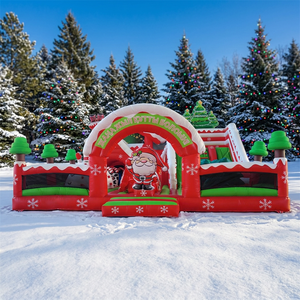 WINSUN Castillo Inflable con Temática Navideña, Uso Comercial, Material de PVC, Fácil de Instalar, Casa de Brinco para Patio de Juegos - Product Image 1