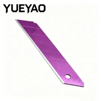 YUEYAO Hochleistungs-18-mm-Lila-Abbrechklingen, 0,6 mm dick, Kohlenstoffstahl, 110 mm, 60 Grad, Gummi, DIY, OEM, Universalmesser-Klinge