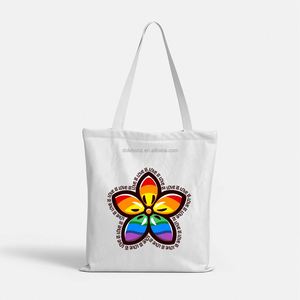 Sac fourre-tout en toile personnalisé DLBZ, motif arc-en-ciel, écologique, lavable, avec poignée en corde, pour un usage quotidien - Product Image 2