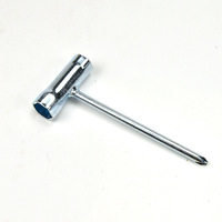 Clé à douille en T 45 #   Outil de dépose de bougies d'allumage en acier pour tronçonneuse et moto, compatible avec les embouts Phillips et plats pour soudure
