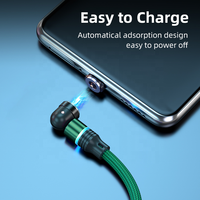 Câble de charge magnétique 3 en 1 à 540 degrés avec LED chargeur à Rotation libre pour Smartphones iPhone Samsung