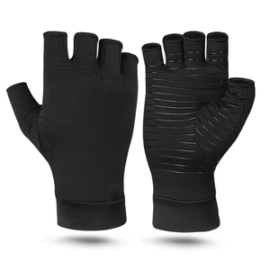 Guantes de Fibra de Cobre de Medio Dedo para Construcción con Protección de Iones de Cobre, Antideslizantes y de Alta Elasticidad - Product Image 4