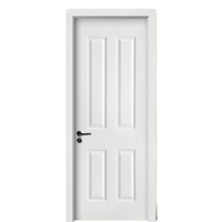 Porte intérieure en MDF apprêtée blanche, panneaux de porte et habillages de porte finis pour chambre et salon domestiques