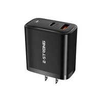 Chargeur US GaN 33W type-c bloc de charge rapide QC3.0 chargeur USB à double Port chargeur mural de téléphone portable ue