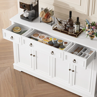 Buffet moderne en bois avec tiroirs, armoire de salle à manger avec étagère réglable, meuble de rangement pour salon, table d'appoint