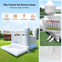 Château de maison de rebond blanc avec maison de rebond gonflable de ventilateur pour la photographie d'affaires de douche de bébé d'anniversaire