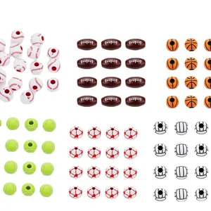 2024 Newdiy Cream glue beaded material Resin Football baseball basketball Tennis Accessories Accessories Beads acrylic jewelry