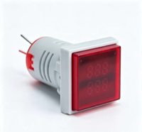 Mini-compteur numérique carré à triple affichage AD112-22FVAH V a Hz, panneau 22 mm, 3 rangées LED, CT inclus, IP65 CE