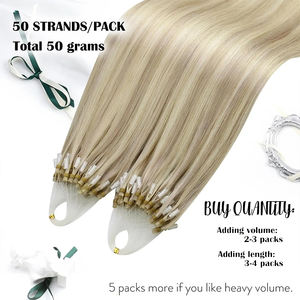 Estensioni per <span class=keywords><strong>Capelli</strong></span> <span class=keywords><strong>Veri</strong></span> con Cheratina a Punta Piatta, Qualità Professionale, Biondo 613, Doppia Trama, Micro Link, Fornitore all'Ingrosso - Product Image 3