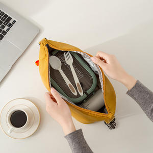 Bolsa de almuerzo de tela Oxford con forro de aluminio, bolsa Bento portátil de gran capacidad para el trabajo, para almuerzo, frutas, bebidas, aperitivos - Product Image 3