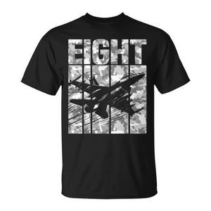 Camiseta de cumpleaños para niños de 8 años con diseño de avión de combate militar y camuflaje - Product Image 1