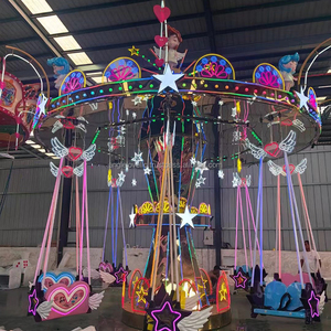 Hội chợ trò chơi vui chơi giải trí công viên trẻ em trong nhà 16 chỗ ngồi bay Ghế đi xe với ánh sáng LED để bán - Product Image 4