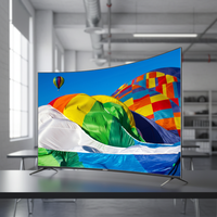 Téléviseur LED intelligent incurvé 4K UHD de 55 pouces avec Android, Wi-Fi, cadre métallique, écran LCD grand format, idéal pour le divertissement à domicile