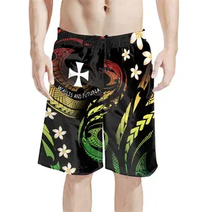 Schwarze Herren Sommer Shorts Custom Polynesian Design Shorts für Männer Wallis und Futuna Islands Muster Sweat Shorts Männer POD