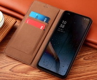 Housse en cuir véritable pour Redmi Note 12 Pro + Redmi Note 12 Turbo Crazy Horse Style avec étui pour téléphone portable Electroplate